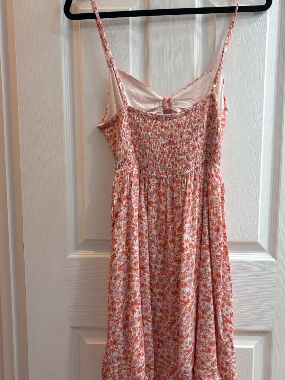 New Promesa Smocked Dress Sundress Spaghetti Strap  Keyhole Cutout Pink Medium - Picture 6 of 6